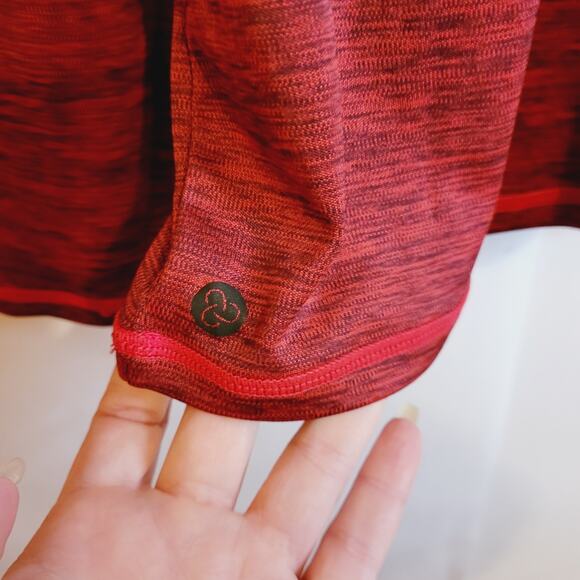 Zella mens red and black quarter zip long sleeved athletic pull over jacket - Picture 8 of 10